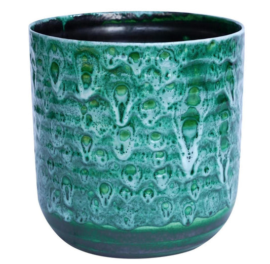 Reactive Glaze Planter (Emerald 13cm Plant Pot)