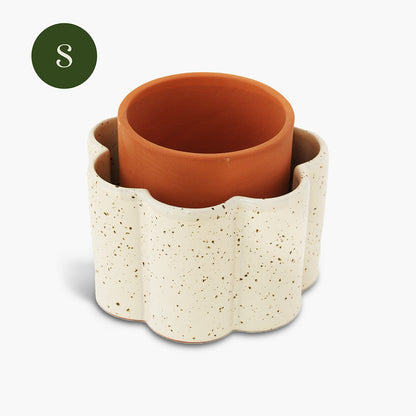 Paulita Self-Watering Pot - Textured White