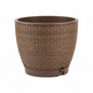 Large Resin Wicker Deck Pot with Built-In Reservoir