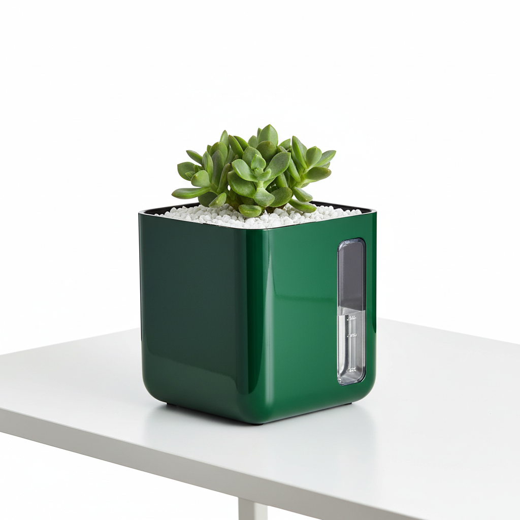 Self-Watering "Smart" Desktop Planter – High-Gloss Finish