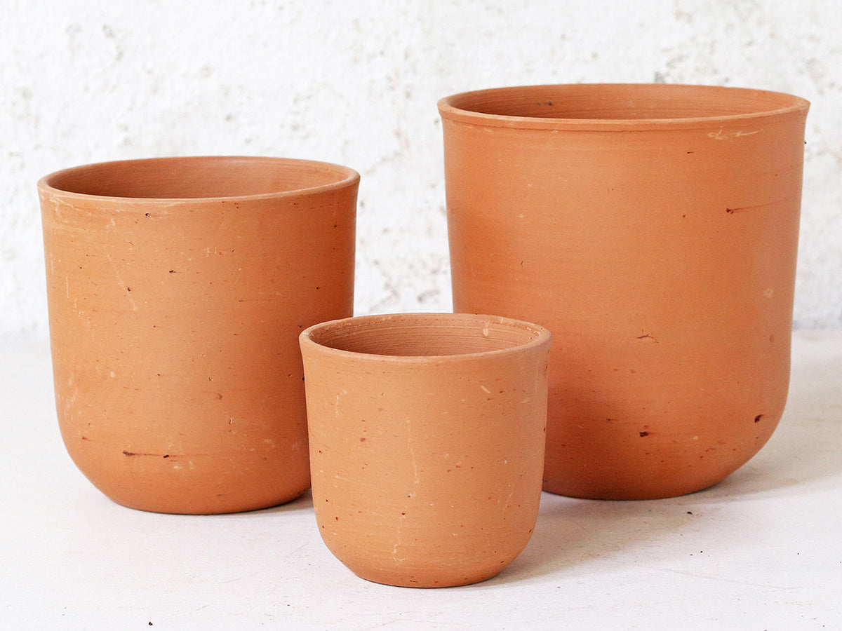 Terracotta Plant Pots Set Of 3 - U curved