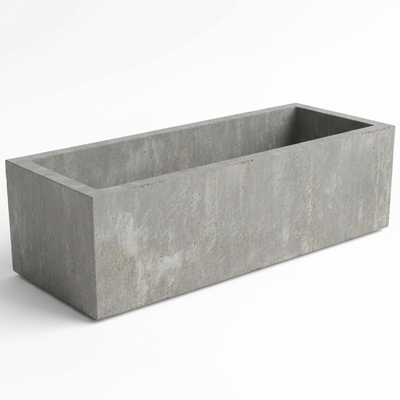 Weather-Resistant Industrial Concrete Trough Planter