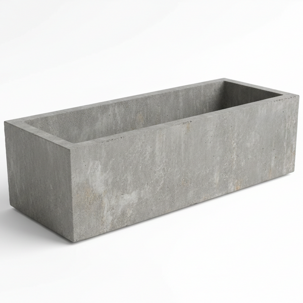 Weather-Resistant Industrial Concrete Trough Planter